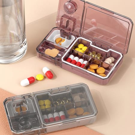 New 4 pc Pocket Pill Caddy Travel Box Container Medicine Tablet Case Holder