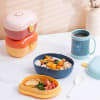 Gift 2-Layered Lunch Box - Plastic - Blue - Single Piece