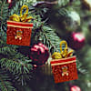 Bright And Merry Red Gift Box Christmas Tree Ornaments - Set Of 4 Online
