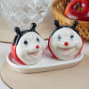 Ceramic Salt And Pepper Bottle With Tray - Lady Bug - Assorted - SIngle Piece Online