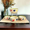 Ceramic Serving Bowl - Leaf Print - Set Of 4 Online