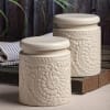 Ceramic Textured Jar - 1L - Single Piece - White Online