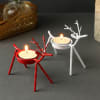 Gift Christmas Reindeer Iron T-Light Holders (Set of 2)