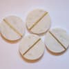 Buy Coasters Marble Round White Brass Centre - Set Of 4