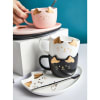 Coffee Mug With Saucer - Cat - Gold Foil - Ceramic - Single Piece Online