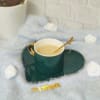 Coffee Mug With Saucer - Heart Shape - Ceramic - Single Piece Online