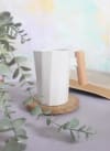 Shop Coffee Mug With Wooden Handle - Pastel - Wheat Straw - Single Piece