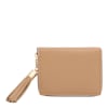 Compact Wallet With Metal Tassel- Faux Leather - Tan Online