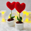 Crochet Red Heart Flower - Set Of 2 Online