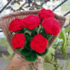 Gift Crochet Red Rose Bouquet - Single Piece