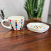 Buy Cup And Saucer - Heart Print - Assorted - Single Piece