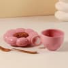 Cup With Flower Shaped Saucer - Single Piece - Pink Online