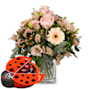 Delicate Seasonal Bouquet with Munz chocolate ladybird Online