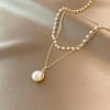 Double Layered Choker Pearl Necklace - Assorted - Single Piece Online