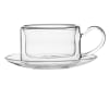 Shop Double Wall Square Tea Cup And Saucer Set - Set Of 6