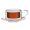 Double Wall Square Tea Cup And Saucer Set - Set Of 6 Online