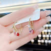 Gift Earrings - Hoop - Multi Color Drops - Gold - Juju Joy