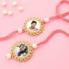 Floral CZ Personalized Bhaiya Bhabhi Rakhi Online