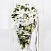 Funeral Bouquet with White Flowers and Ribbon Online