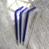 Buy Glass Straw - Blue And White - Set Of 6