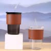 Glass Tumbler With Straw And Gripper - Assorted - Single Piece Online