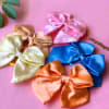 Hair Ties - Satin - Pink Blue And Brown Hues - Set Of 5 Online