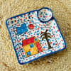 Handpainted Ceramic Chip And Dip Platter - Square - Single Piece Online