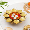 Lotus Glow Metal Urli With Tea Light Candles Online