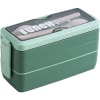 Lunch Box - 3 Layer - Wheat Straw - Green - Single Piece Online