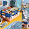 Gift Lunch Box - Stainless Steel - 6 Locks - Assorted - Single Piece