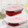 Buy Lunch Box With Spoon And Fork - Silicone - Single Piece