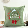 Gift Merry Christmas Sage Green Cushion Cover