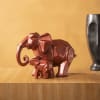 Gift Mother's Passionate Love Rose Gold Tusker Statue