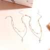 Necklace - Layered - Cross - Gold - Single Piece - Juju Joy Online