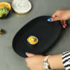 Gift Oval Ceramic Plate in Black