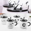 Buy Panda Coffee Mug With Lid And Spoon - White And Black