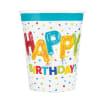 Paper Cups - Happy Birthday - White And Blue - Set Of 8 Online