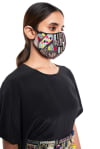 Buy Payal Singhal Face Mask - Black - Dupion Silk - Kutch Embroidered