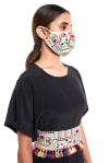 Buy Payal Singhal Face Mask - Cream - Crepe - Kutch Embroidered