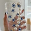 Phone case With Wrist Strap Chain - Evil Eye - Pearls - Single Piece Online