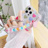 Phone case With Wrist Strap Chain - Multicolor Hanging Hearts - Single Piece Online