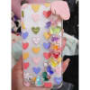 Phone case With Wrist Strap Chain - Multicolor Hanging Hearts - Single Piece Online