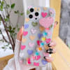 Phone case With Wrist Strap Chain - Multicolor Hanging Hearts - Single Piece Online