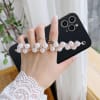 Phone case With Wrist Strap Chain - Solid Black - Faux Pearls - Single Piece Online