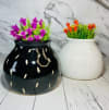 Gift Planter - Flat Pot - Black - Single Piece