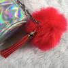 Pompom Keychain - Fuschia Online