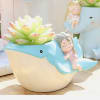 Gift Resin Baby On Whale Pot - Assorted - Single Piece