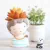 Gift Resin Succulent Pot - Cute Boy - Assorted - Single Piece