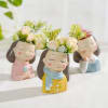 Gift Resin Succulent Pot - Cute Girl - Assorted - Single Piece