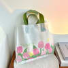 Gift Reusable Flower Print Tote Bag - Assorted - Set Of 2